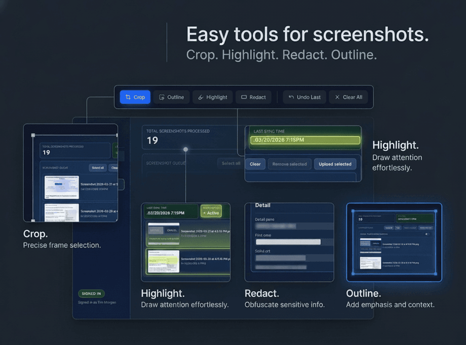Screenshot editor showing the highlight tool in use