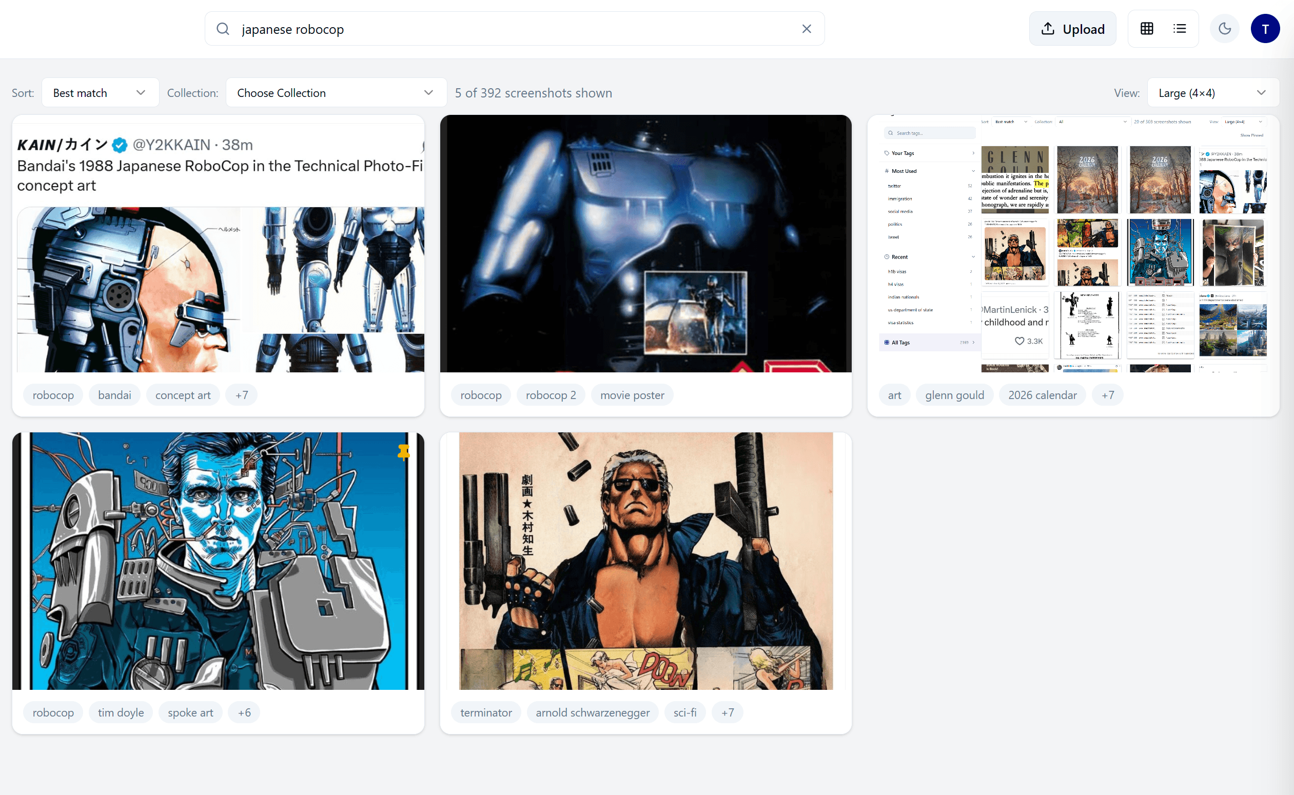 Custom collections and tags interface